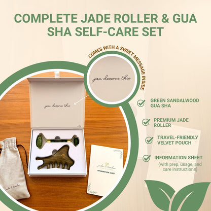 Jade Roller & Gua Sha Facial Set