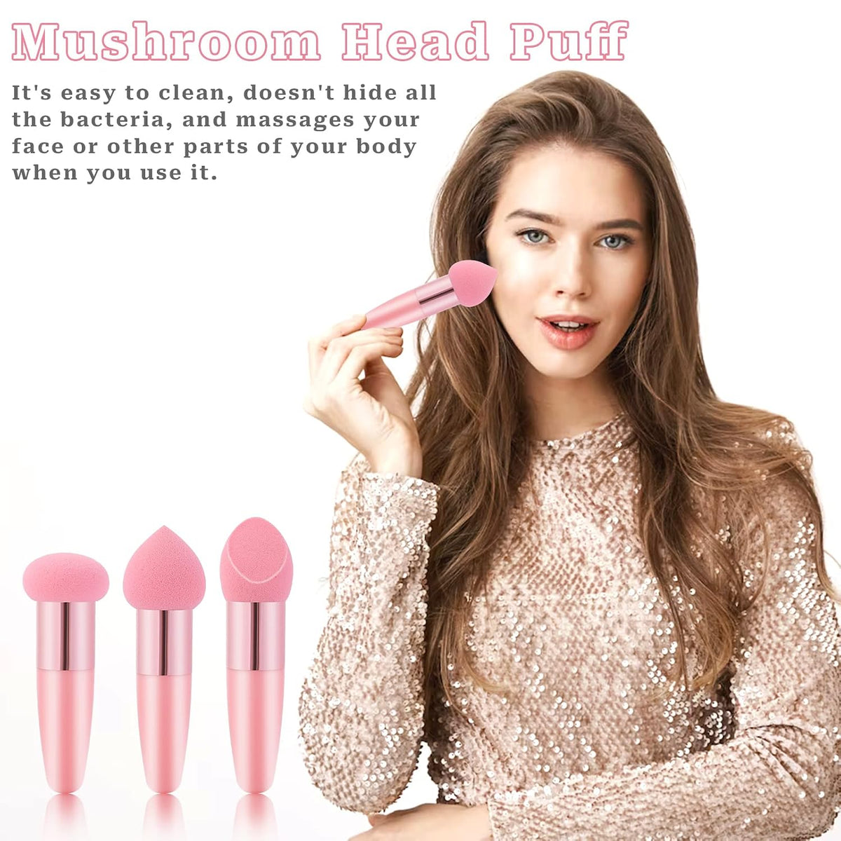 Handled Makeup Sponge Set (3PCS)