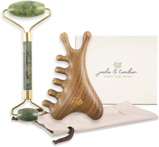 Jade Roller & Gua Sha Facial Set