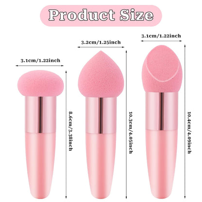 Handled Makeup Sponge Set (3PCS)