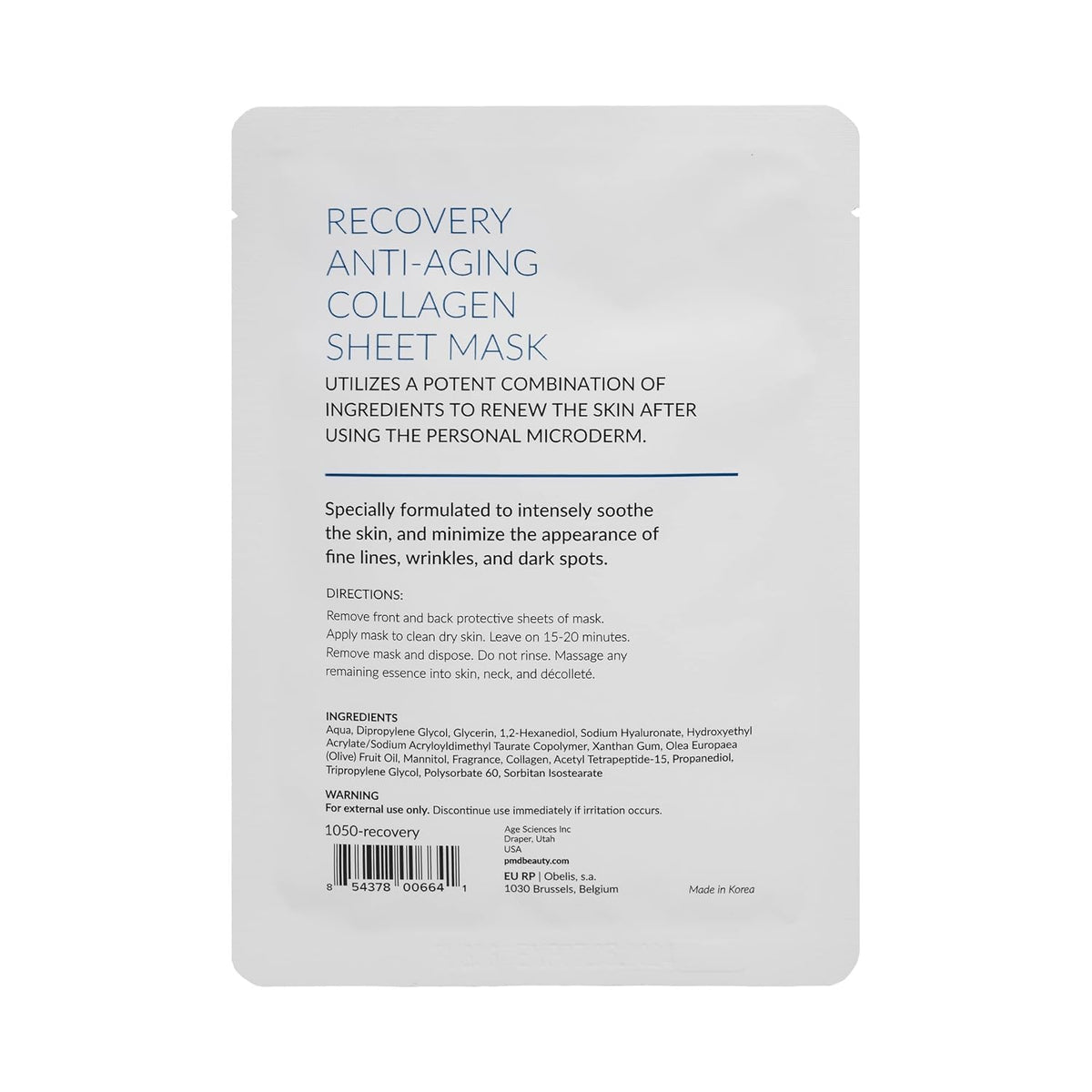 PMD Recovery Anti-Aging Collagen Sheet Mask, 5 Ct.