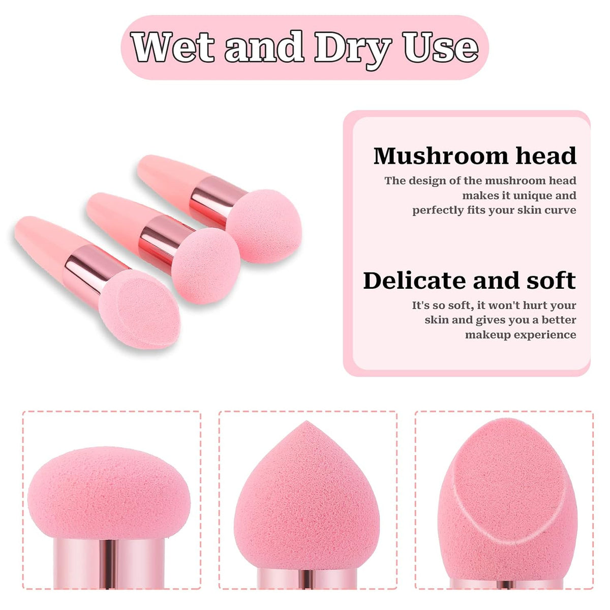 Handled Makeup Sponge Set (3PCS)
